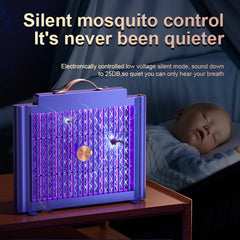 Cordless Rechargeable Electric Mosquito Zapper Lamp with 1200mAh Battery for Indoor/Outdoor Use