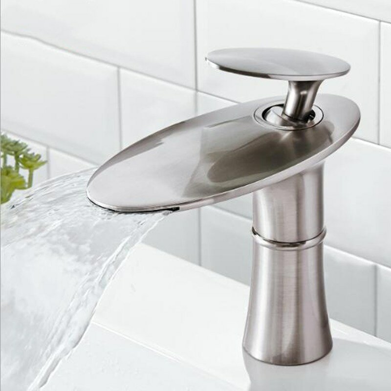 Waterfall Faucet Bathroom Basin Hot Cold Water Mixer Tap Brass Sink