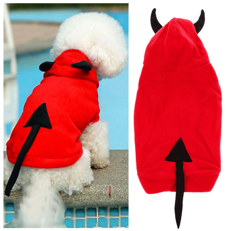 Christmas Pet Dog Cat Outstanding Devil Clothes Puppy Winter Warm Costume Red Coats Outterwear