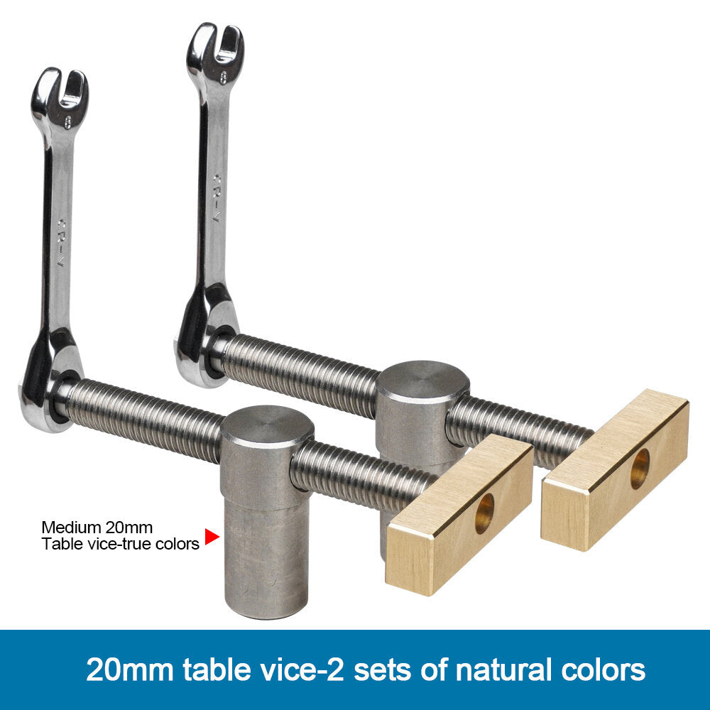 Woodworking Table Vice Clamp Set with Brass & Stainless Steel Ratchet