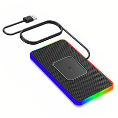 RGB Fast Wireless Charger 15W/10W/7.5W/5W with 1M Cable for Qi-enabled Devices