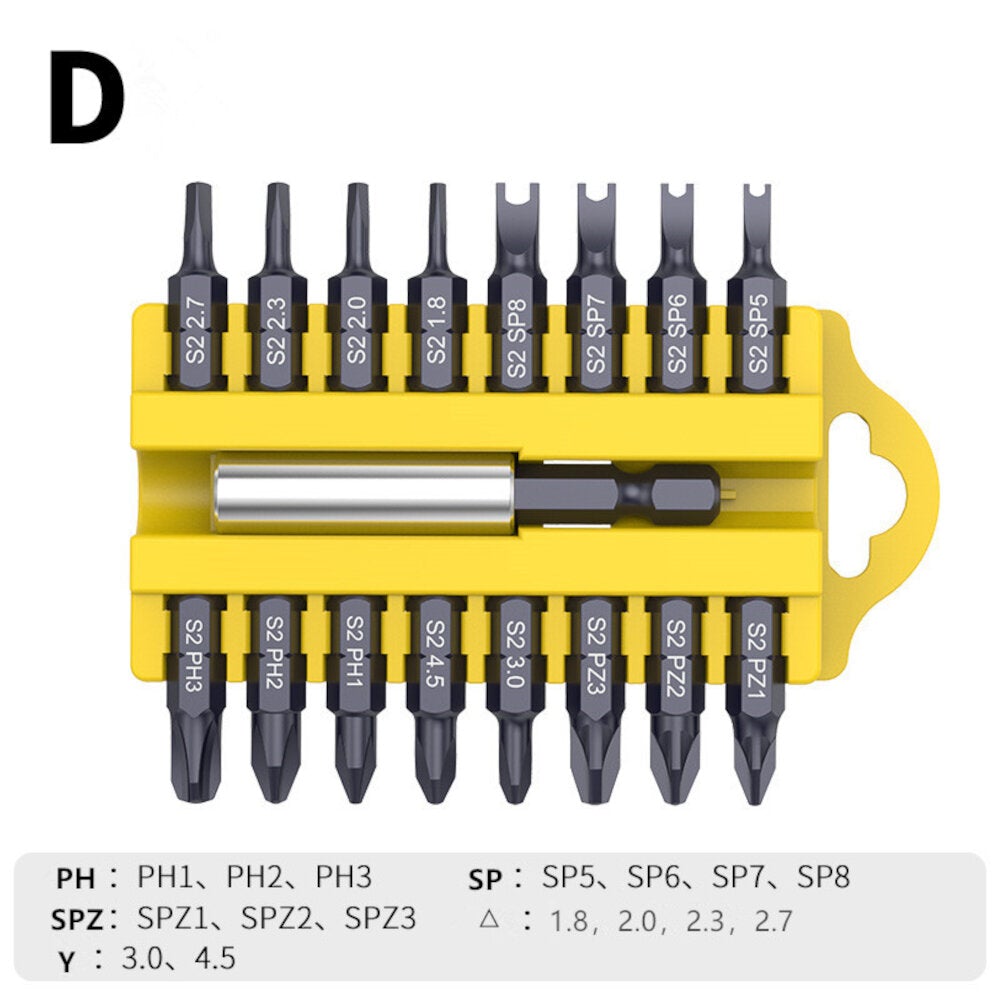 1/4 Inch Hex Shank 17 In 1 Screwdriver Bits Alloy Steel Connecting Rod Cross Slotted Hexagon Socket Screwdriver Bit Set