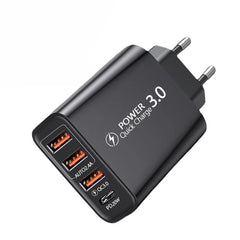 30W 4-Port USB PD Charger, Fast Charging, EU Plug for iPhone, Hui, Oppo, Samsung