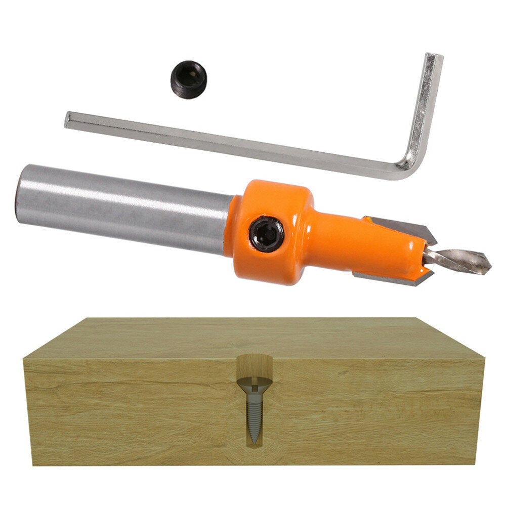 5Pcs Carbide Tip 8mm Shank HSS Countersink Router Bit Set Screw Extractor Remon Demolition for Wood Milling Cutter