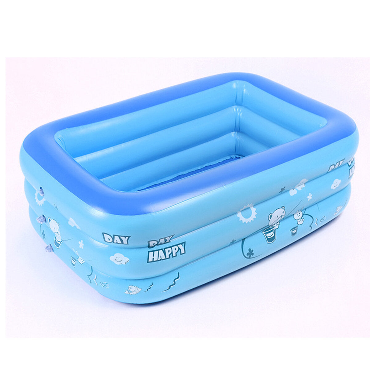 Full-Sized Family Inflatable Swimming Pool 3-Ring Inflatable Lounge Pool Summer Backyard for Adult Kids Babies