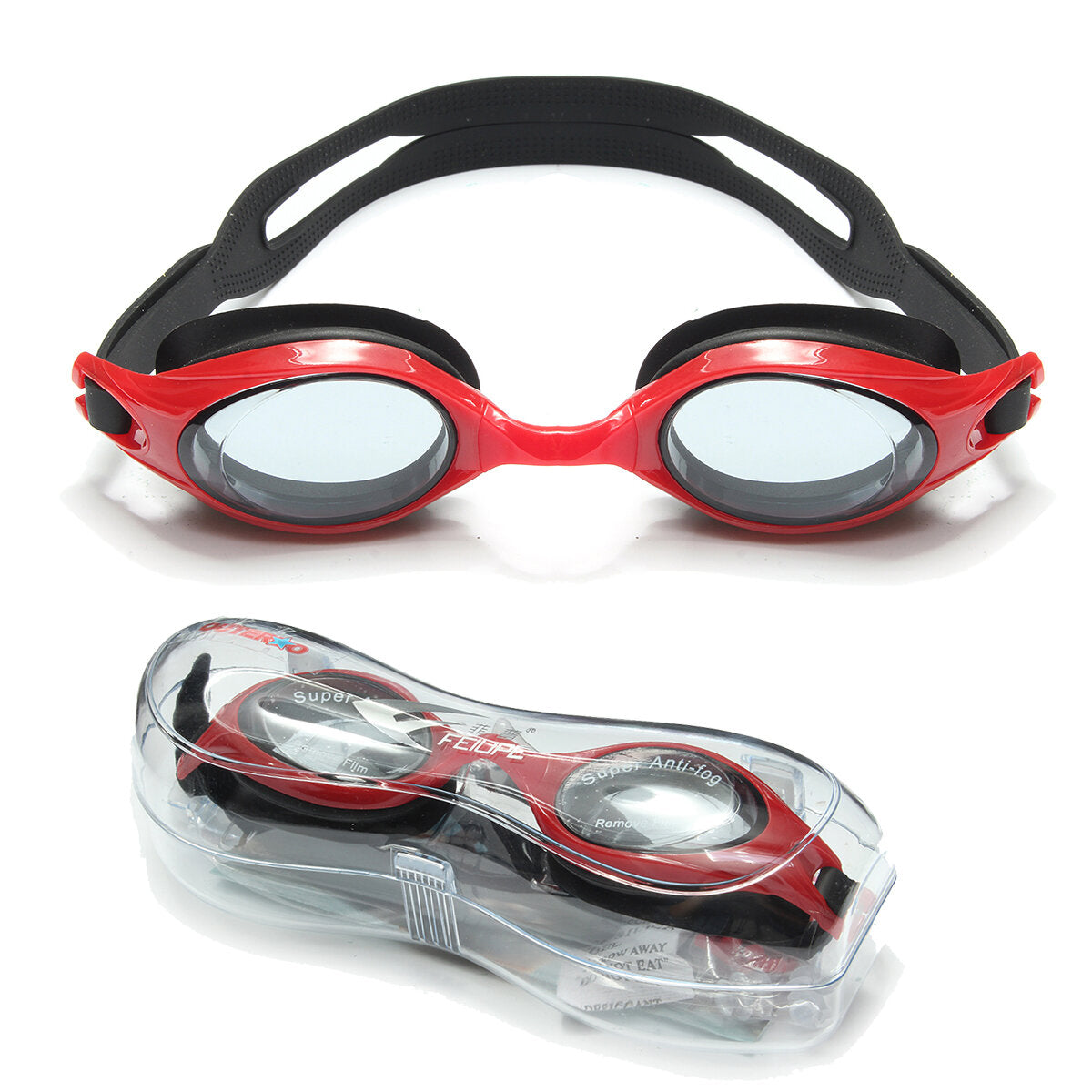 Swimming Glasses PC Silicone Shockproof Anti-fog Anti-UV Adjustable Swimming Goggles for Adult