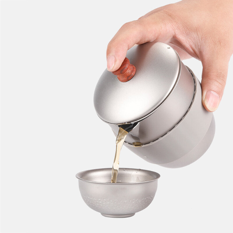 60ml Double Layer Titanium Alloy Coffee Cup Portable Travel Tableware Tea Cup