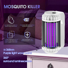 Cordless 3000V Electric Mosquito Zapper Lamp with Rechargeable Battery