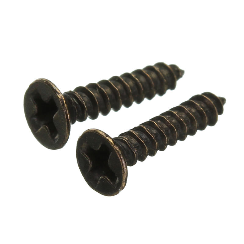 M2 6-10mm Bronze Self-Tapping Phillips Screws Tone Flat Head Round Rivet Wood Screws