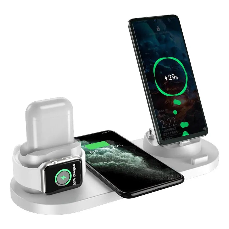 30W 7-in-1 Wireless Charger Stand for iPhone 14/13/12 Pro Max, Apple Watch, AirPods