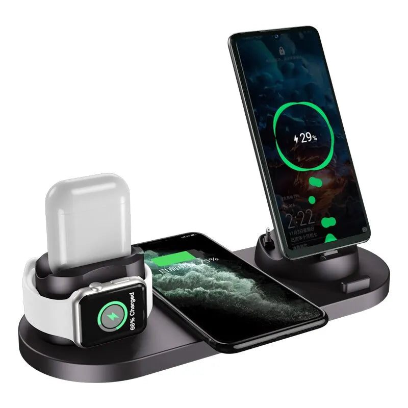 30W 7-in-1 Wireless Charger Stand for iPhone 14/13/12 Pro Max, Apple Watch, AirPods