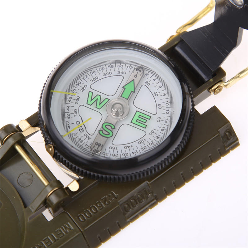 Waterproof Luminous Compass American Multi-functional Folding Pointer Guide 1:25000 Map Scale