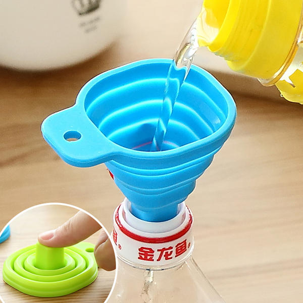 Silicone Collapsible Mini Filling Liquid Oil Water Funnel Kitchen Tools Filter