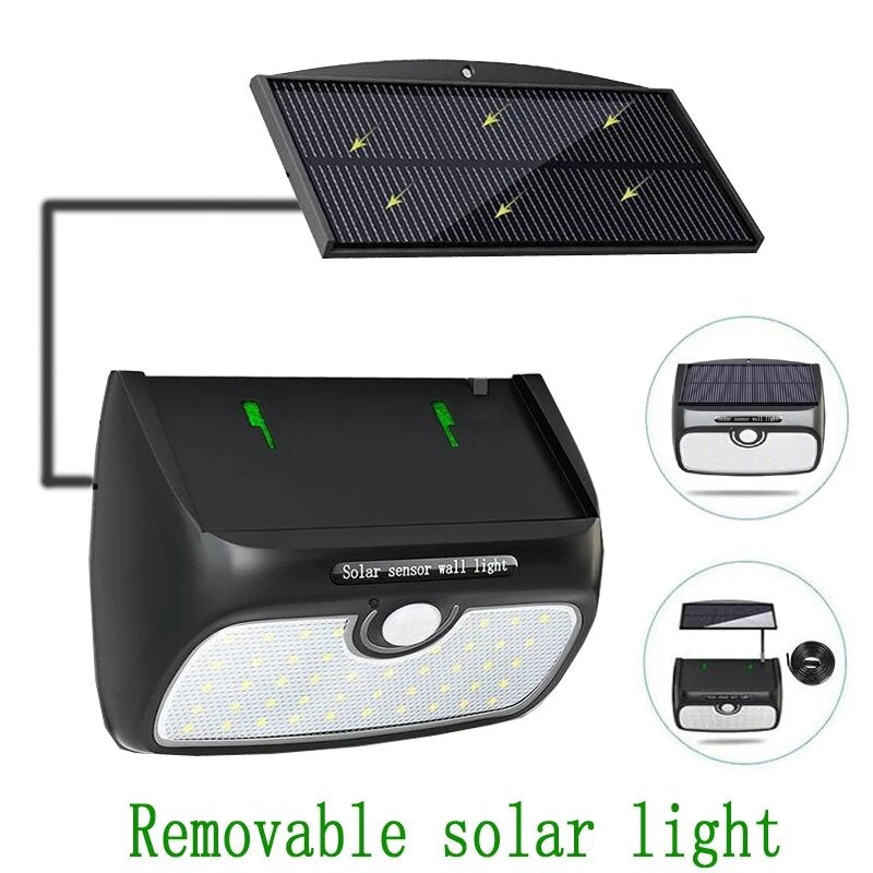 48LED Removable Solar Light PIR Street Light Three Modes Waterproof Lamp for Outdoor Garden Wall Street