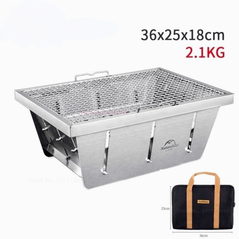 Camping Outdoor Picnic BBQ Grill Portable Folding Stainless Steel Stove Embedded Oven With Free Clip