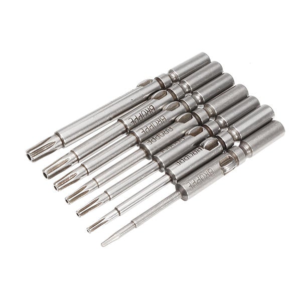 7Pcs 801 T6-T20 Torx Screwdriver Bit Set 5mm Round Shank Electric Screwdriver Bits