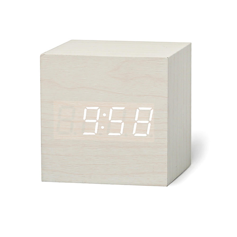 LED Digital Retro Glow Alarm Clock Voice Control Snooze Function Desktop Clock For Smart Home