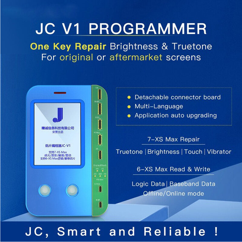 JC V1S V1 for PHONE 7 8 8P X 11 PRO MAX Photosensitive Original Color Touch Shock Battery Fingerprint Serial Number Programmer