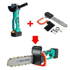 100/125mm Electric Angle Grinder Chainsaw Woodworking Cutting Chainsaw Bracket W/ 1/2pcs Battery