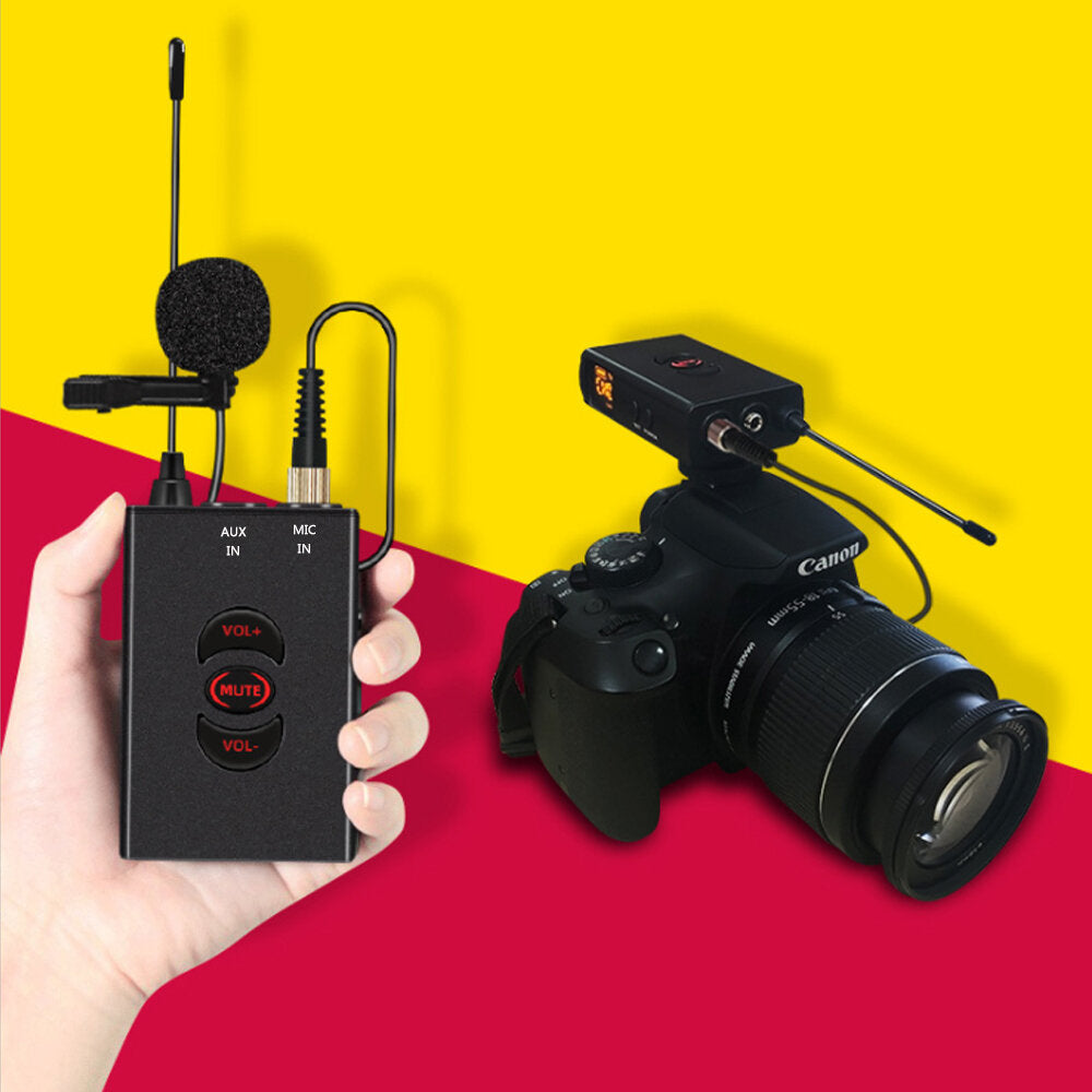 Professional UHF Wireless Frquency Lavalier Microphone for Audio Vlog Recording Intervierw Teaching