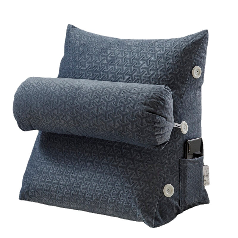 Seat Cushion Triangular Wedge Lumbar Pillow Support Backrest Bolster Soft Headboard