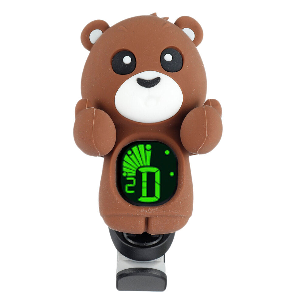 Acoustic Guitar Tuner Cute Cartoon Bear Clip-on Tuner Lcd Display for Guitar B Ukulele Violin Easy to Use