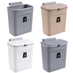 9L Cabinet Door Hanging Trash Can Slide Cover Garbage Bin Waste Storage for Kitchen Bedroom