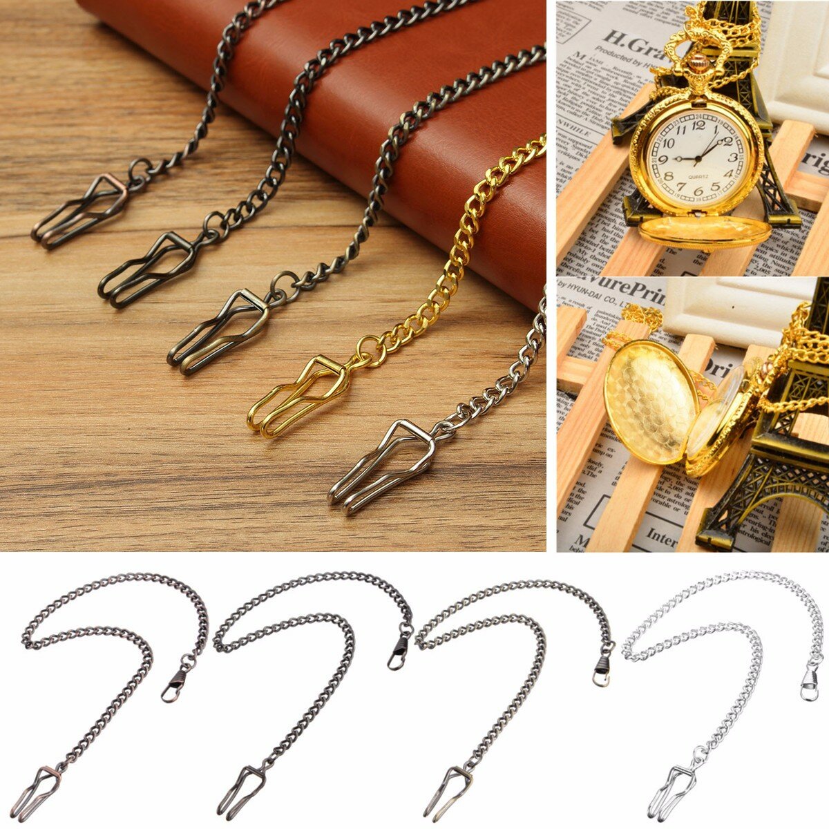 Full Metal Pocket Watch Chain Replacement Watch Band