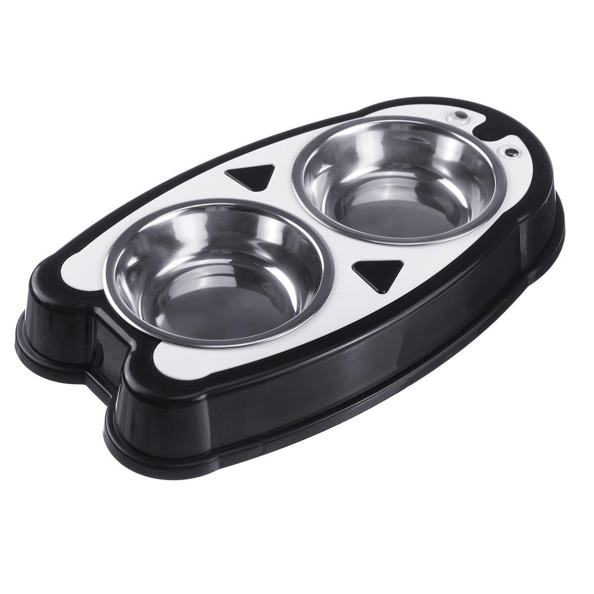 Pet Food Double Bowl Dog Cat Wate Stainless Steel Dish Puppy Feeder Set Pet Bowl