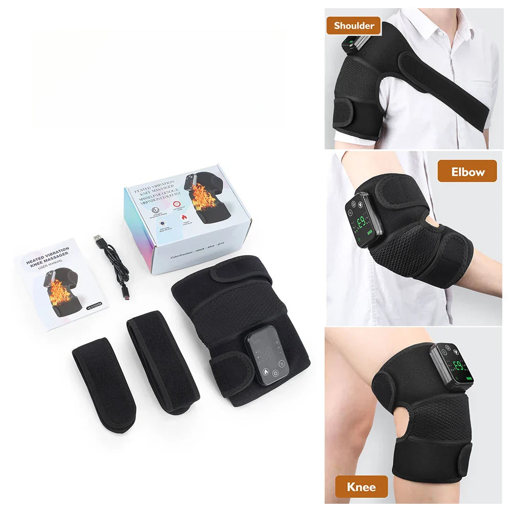 Electric Shoulder Massager with Heat and Vibration, Knee Elbow Brace for Discomfort Relief