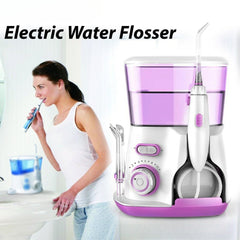 Water Dental Flosser - 800ML Oral Irrigator with 10 Adjustable Water Pressures, 5 Multifunctional Tips, IPX6 Waterproof, High Volume Reservoir for Teeth Cleaning and Gum Care