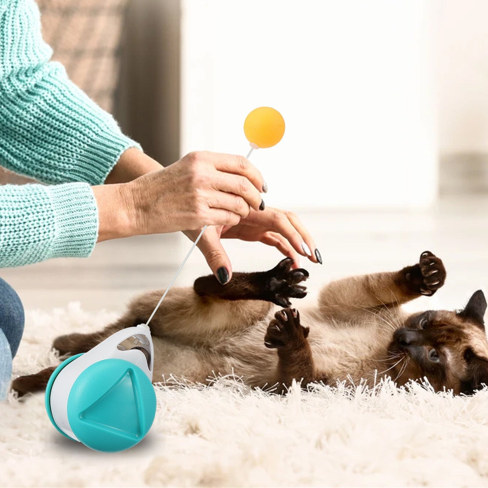 Cat Toy, 360 Tumbler Self-Spinning Toy with Catnip Ball, Interesting Interactive Toy for Puppy and Dog