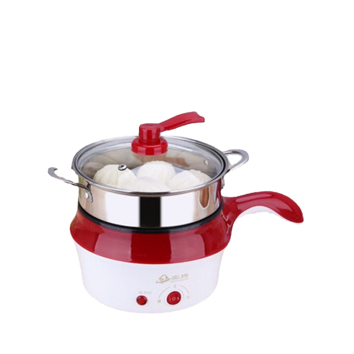 1.8L Double-Layer Stainless Steel Mini Electric Pot Pan Cooker Cooking Fry Stew