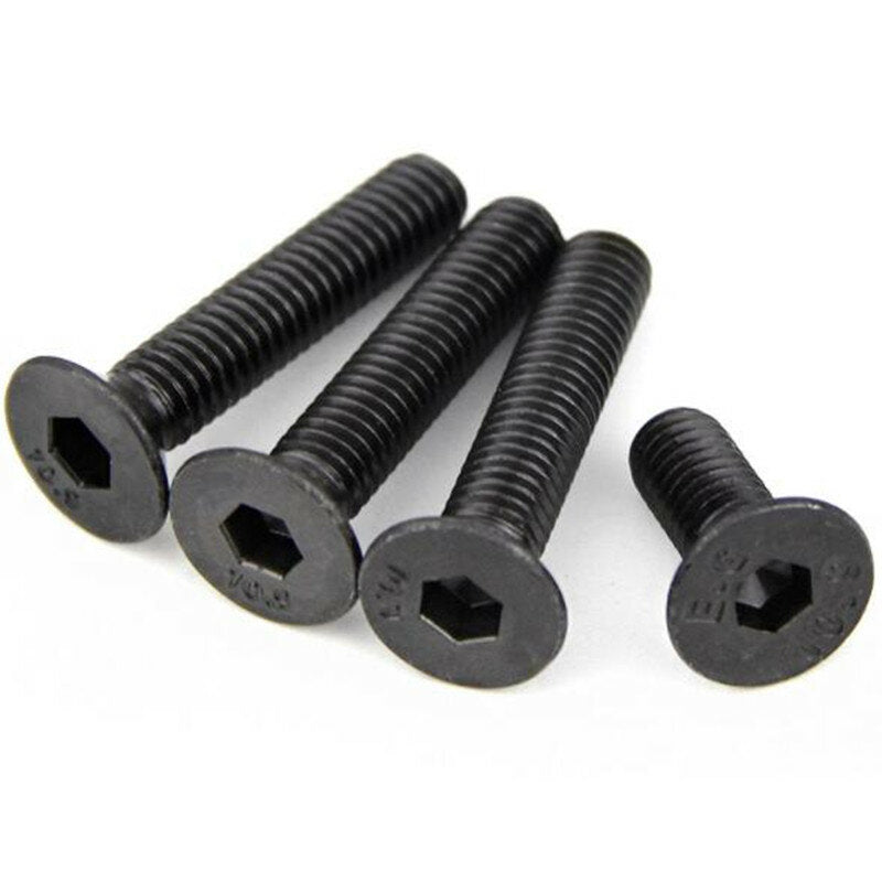 50Pcs M5 Hex Socket Countersunk Flat Head Screw Carbon Steel 10.9 Grade 6/8/10/12/14/16/18/20/25/30/35/40mm Optional