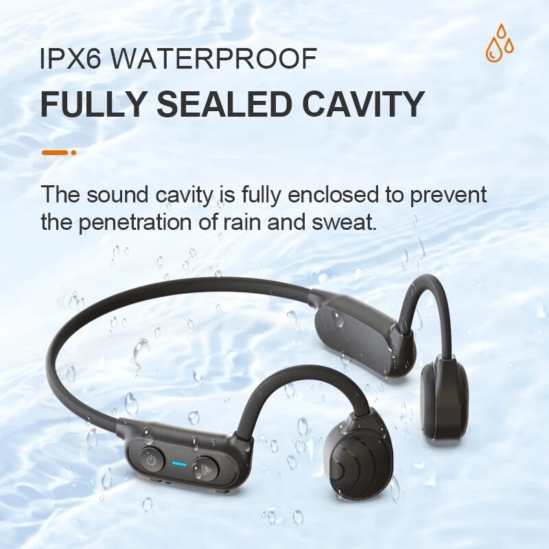 Bluetooth 5.0 Bone Earphone Conduction Wireless Sports Headset Waterproof IPX6 Swimming Headset Hands-free Microphone