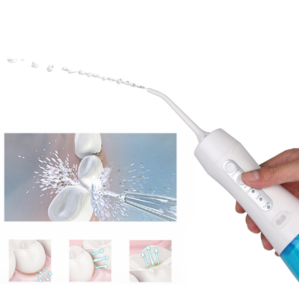 300ml Potable Oral Irrigator USB Rechargeable 6 Jet 3 Modes Adjustable Water Flosser IPX8 Waterproof Teeth Cleaner