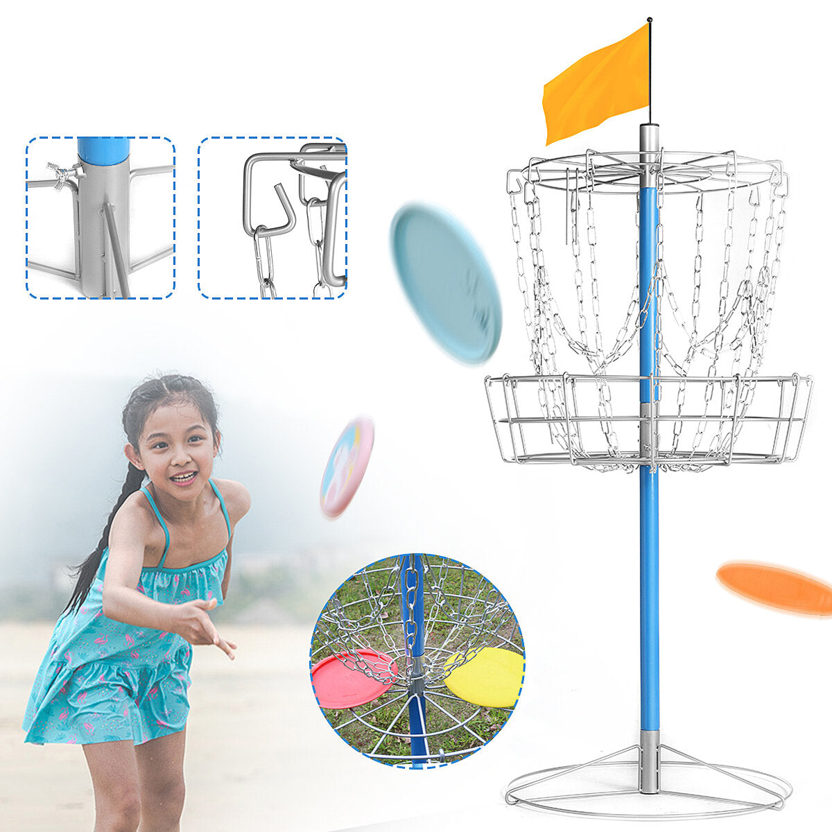 Portable Disc Golf Basket Catcher Golf Practice Target Outdoor