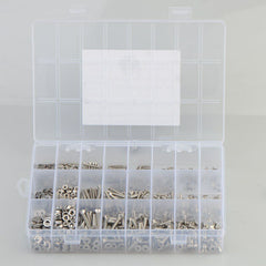 1080pcs M2 M3 M4 Stainless Steel Countersunk Flat Head Hex Socket Screw Nut Bolts Washers Assortment Kit