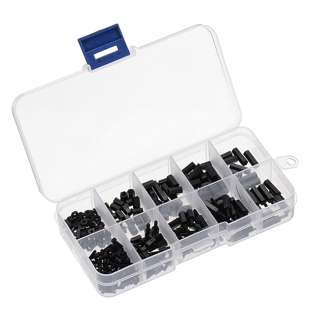 M2 M3 Nylon Screw Black Hex Screw Nut Nylon PCB Standoff Assortment Kit 600Pcs