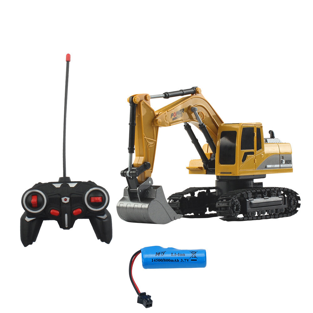 1/24 6CH RC Excavator Vehicle Models With Light Music Children Toy