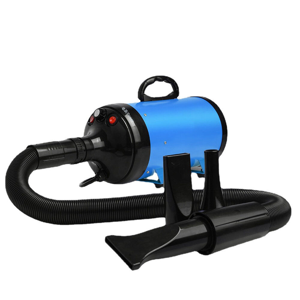 2200W Dog Hair Dryer Electric Blower Warm Wind Cat Paws Grooming Electric Machine with 3 Nozzles Adjustable Steppless