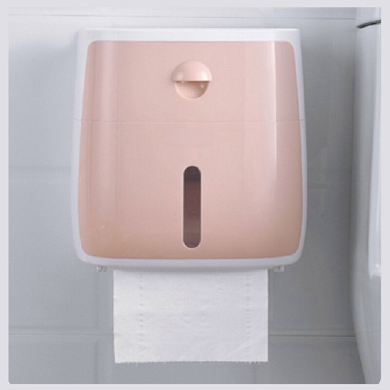 Toilet Paper Double Roll Holder Tissue Bathroom Wall Mounted Storage Hook Shelf Storage Baskets