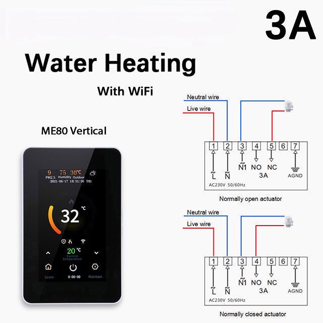 WiFi Smart 4.3" LCD Touch Thermostat Heating Temperature Controller Works with Alexa Google Home