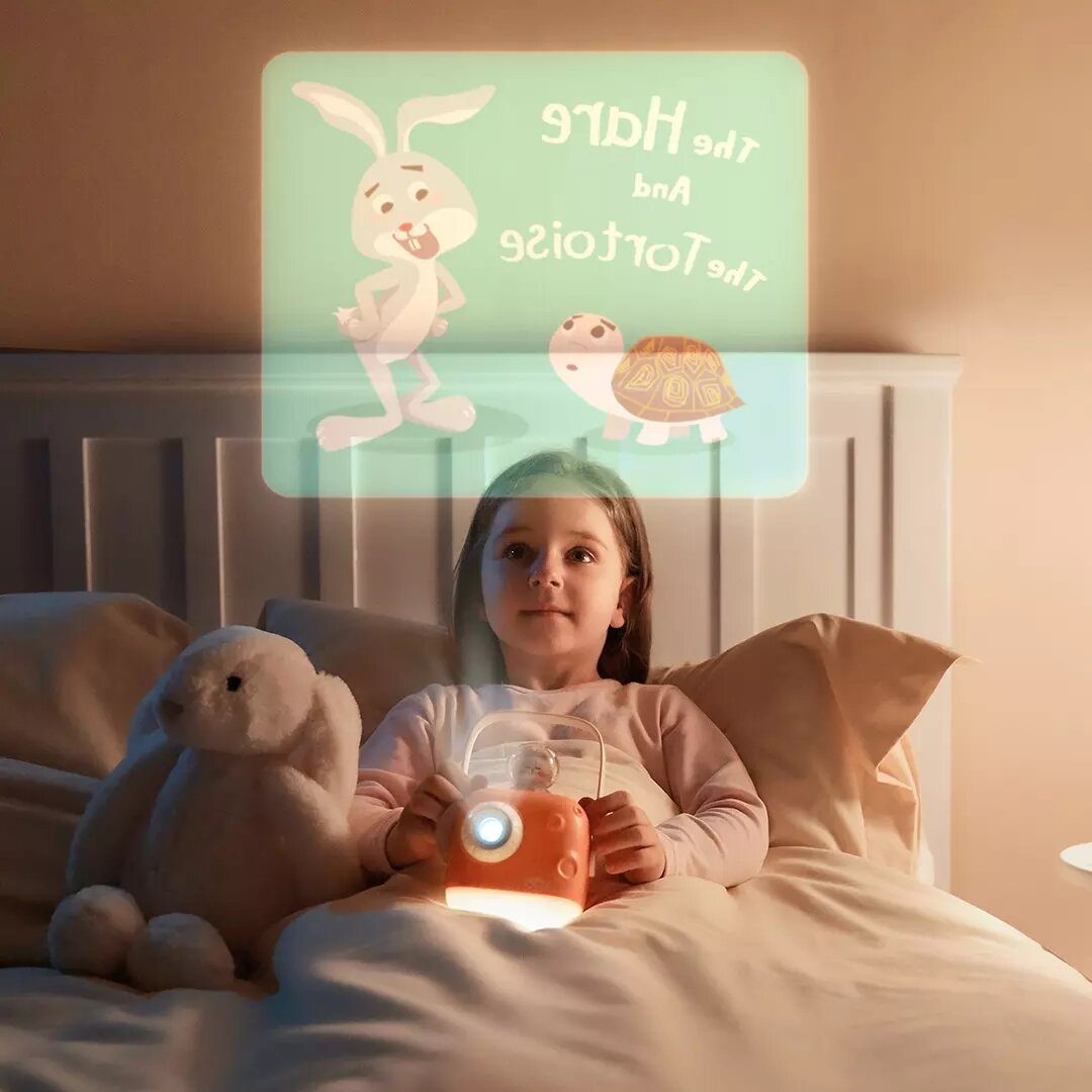 Children's Sleep Story Projector Automatic Playback Simultaneous Audio Video Screening Projection Light Soothing Music Timing Off Bedtime Story Light Projector