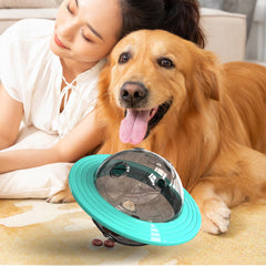 UFO Shape Interactive Dog Cat Food Ball Bowl Pet Toy Shaking Foods Leak Container for Puppy Feeding Tool