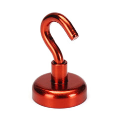 5pcs 25mm 22KG Magnetic Hook Holder Neodymium Magnet Red Hook Magnet