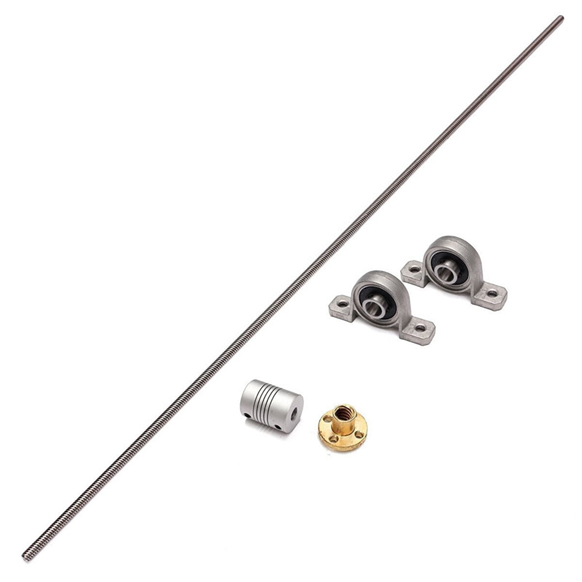 100-1000mm Stainless Steel Lead Screw with Shaft Coupling and Mounting Support CNC Parts