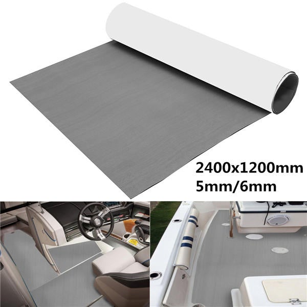 2400x1200mm Gray EVA Foam 5/6mm Boat Flooring Faux Teak Decking Sheet Pad