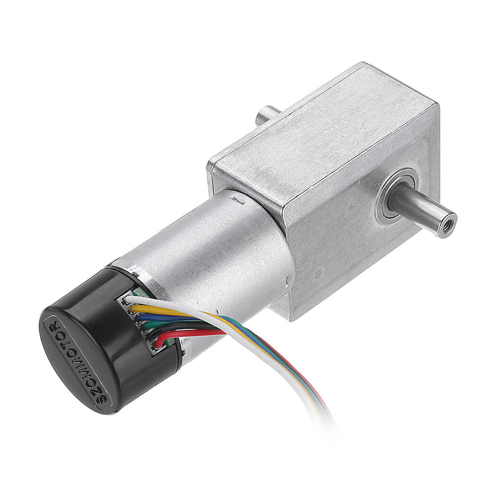 DC 12V Double Shaft Brushless Motor Reduction Gear Turbine Worm Self-locking Motor