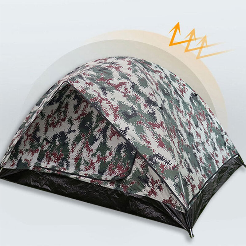 Double Camouflage Tent 210D Oxford Cloth Waterproof and Rainproof Outdoor Camping Travel Tent